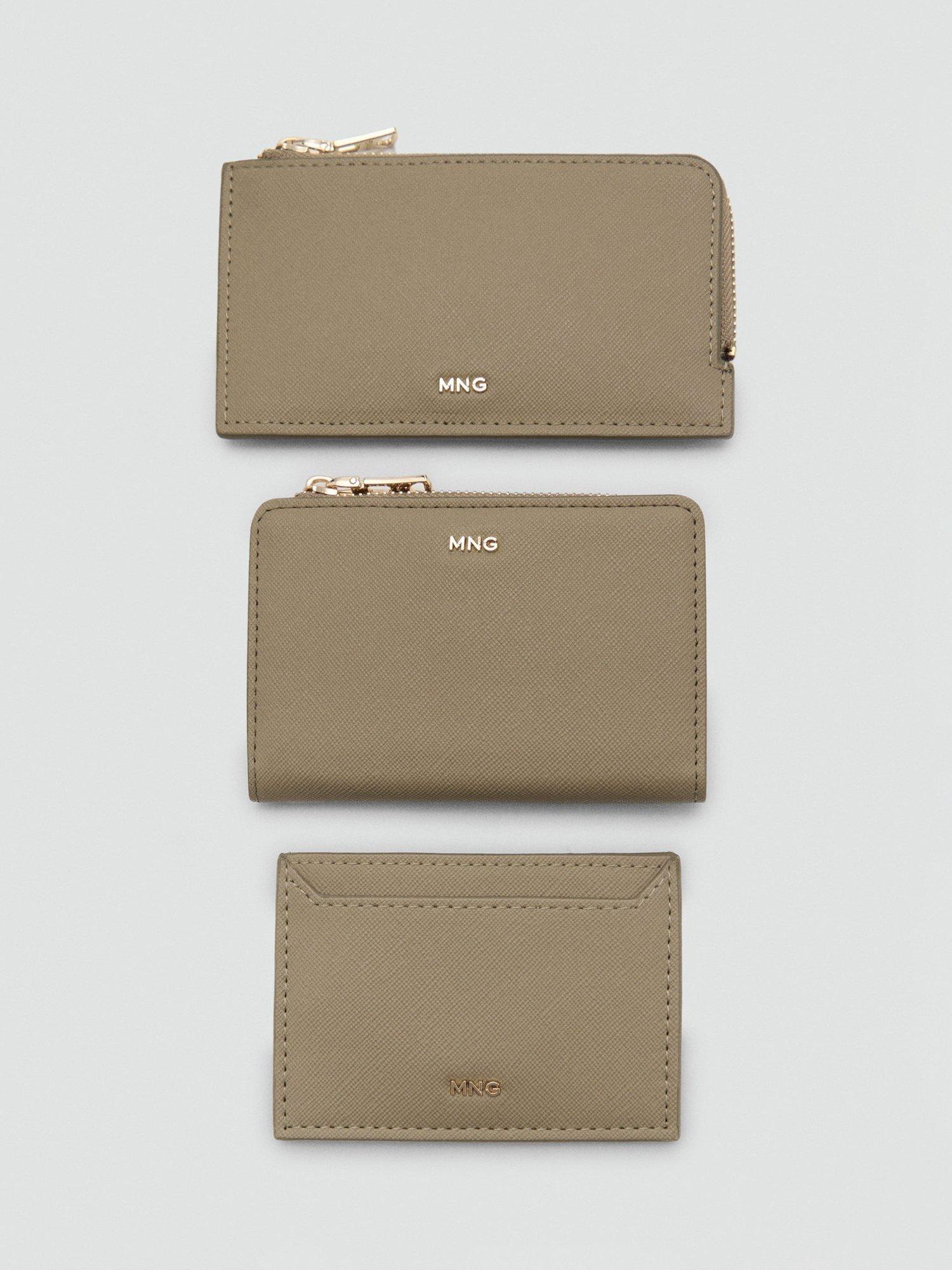 Product image 4 of 4, which shows Mango Martes Zipped Purse, Khaki