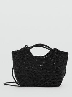 Mango Platino Cross Body Bag, Black