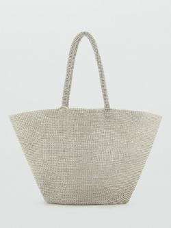 Mango Platino Shoulder Bag, Silver