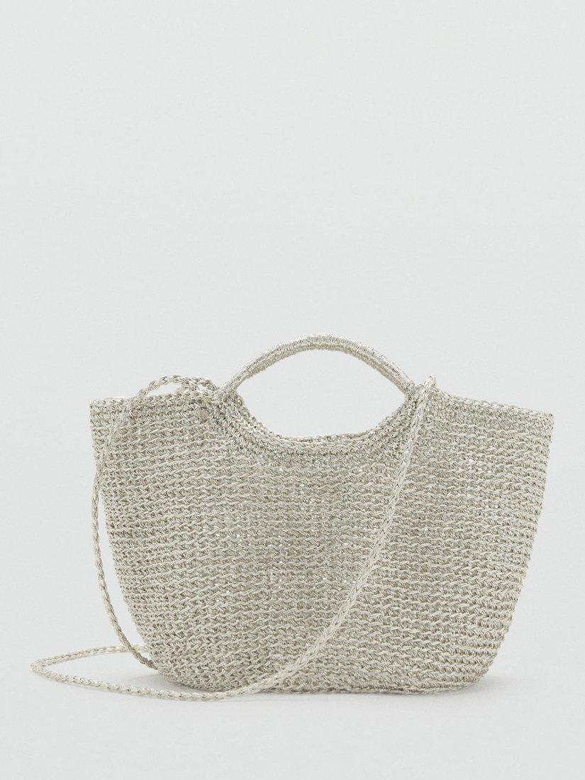 Product image 1 of 5, which shows Mango Platino Cross Body Bag, Silver