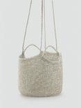 Mango Platino Cross Body Bag, Silver