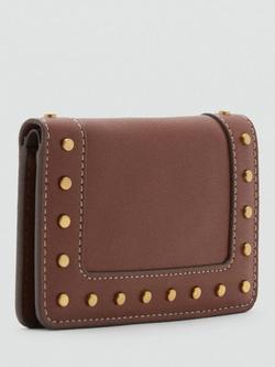Mango Serrat Studded Wallet, Medium Brown - view 2, Medium Brown