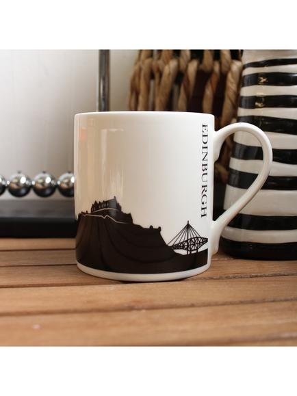 McLaggan Smith Edinburgh Skyline Bone China Mug, 350ml, Light Sky - view 2, Multi