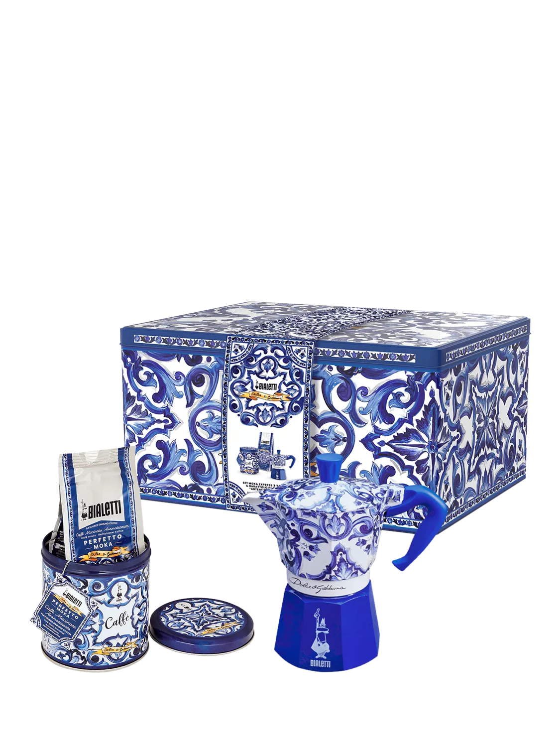 限定品 BIALETTI DOLCE&GABBANA ドルチェ&ガッバーナ　青 Bialetti Dolce & Gabbana Moka Express Hob Espresso Coffee Maker
