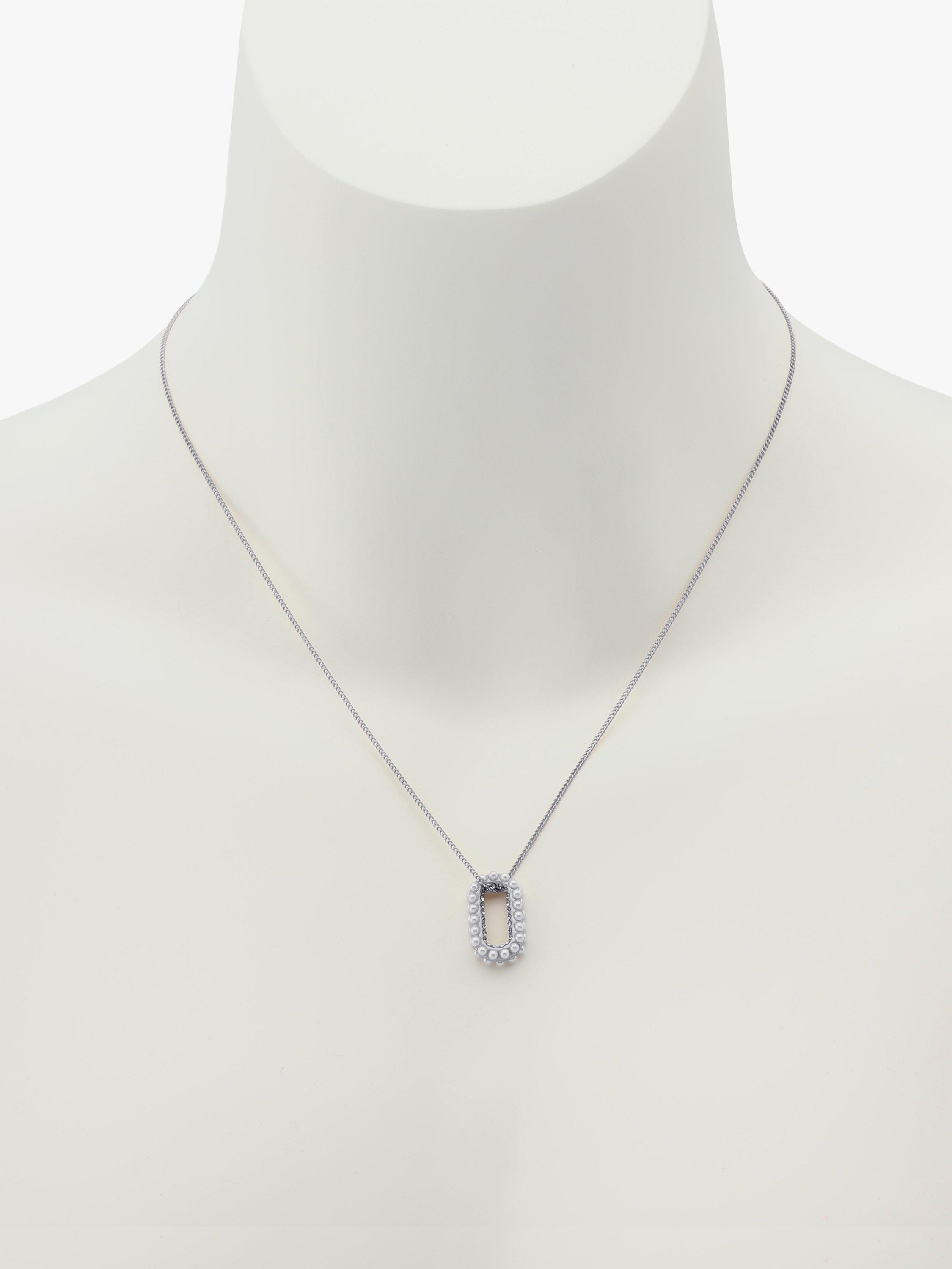 Product image 2 of 5, which shows AllSaints Oval Link Pendant Necklace, Silver
