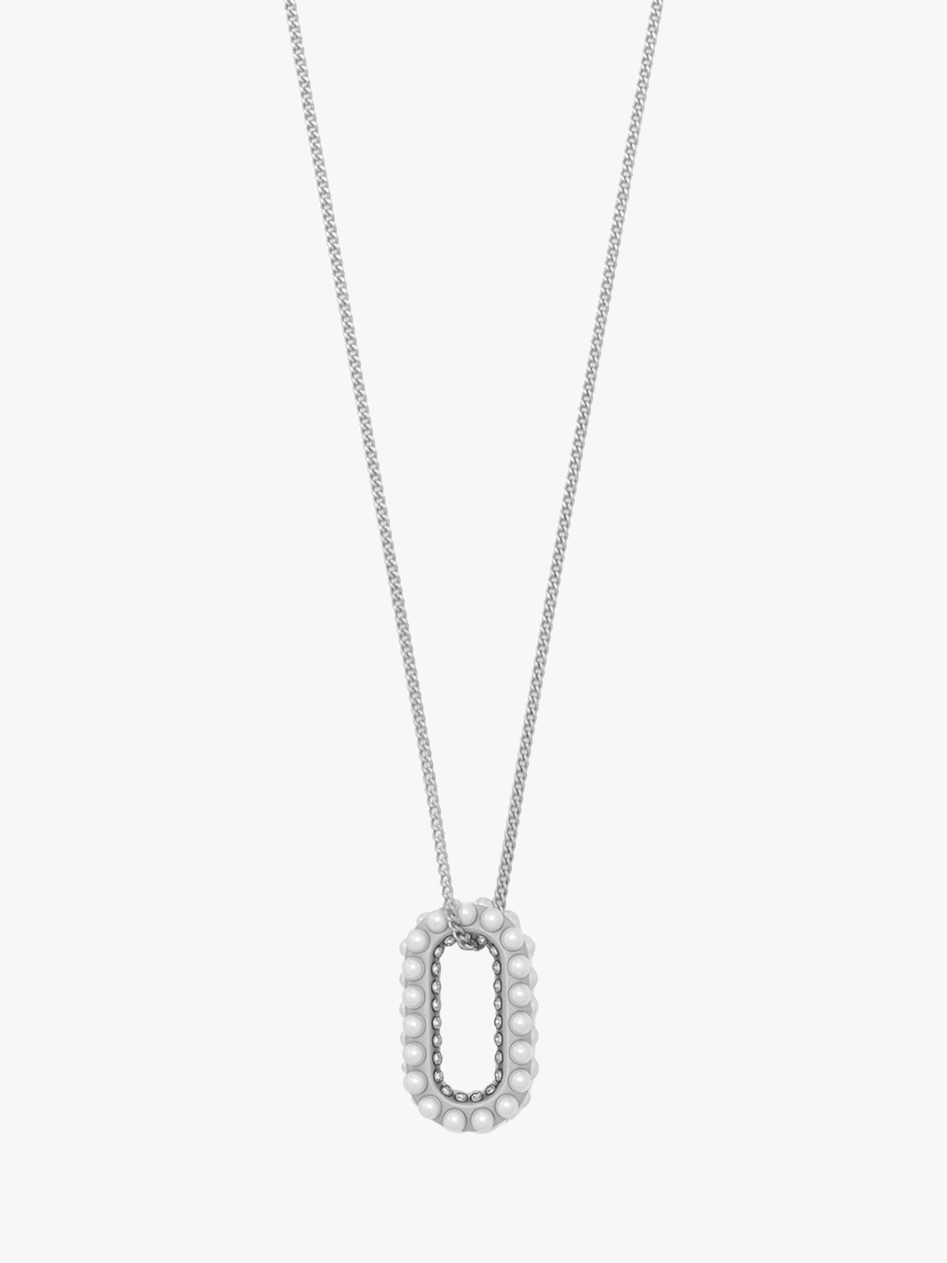 Product image 3 of 5, which shows AllSaints Oval Link Pendant Necklace, Silver