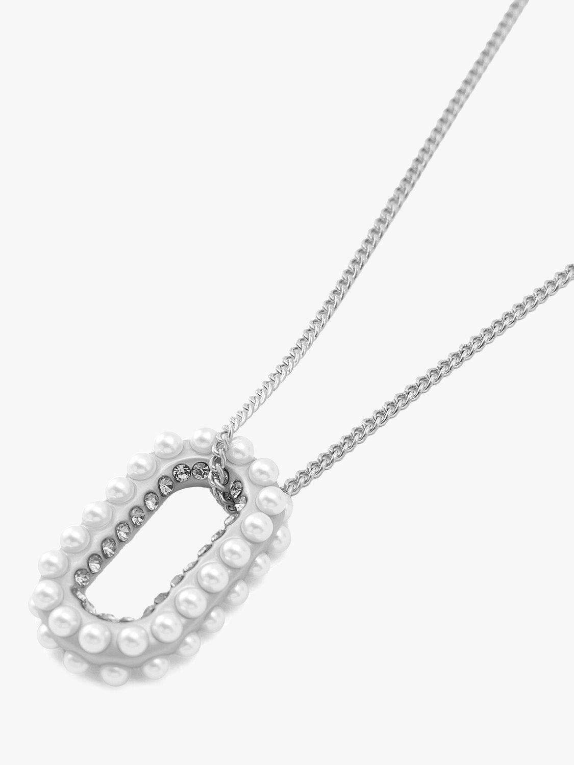 Product image 5 of 5, which shows AllSaints Oval Link Pendant Necklace, Silver