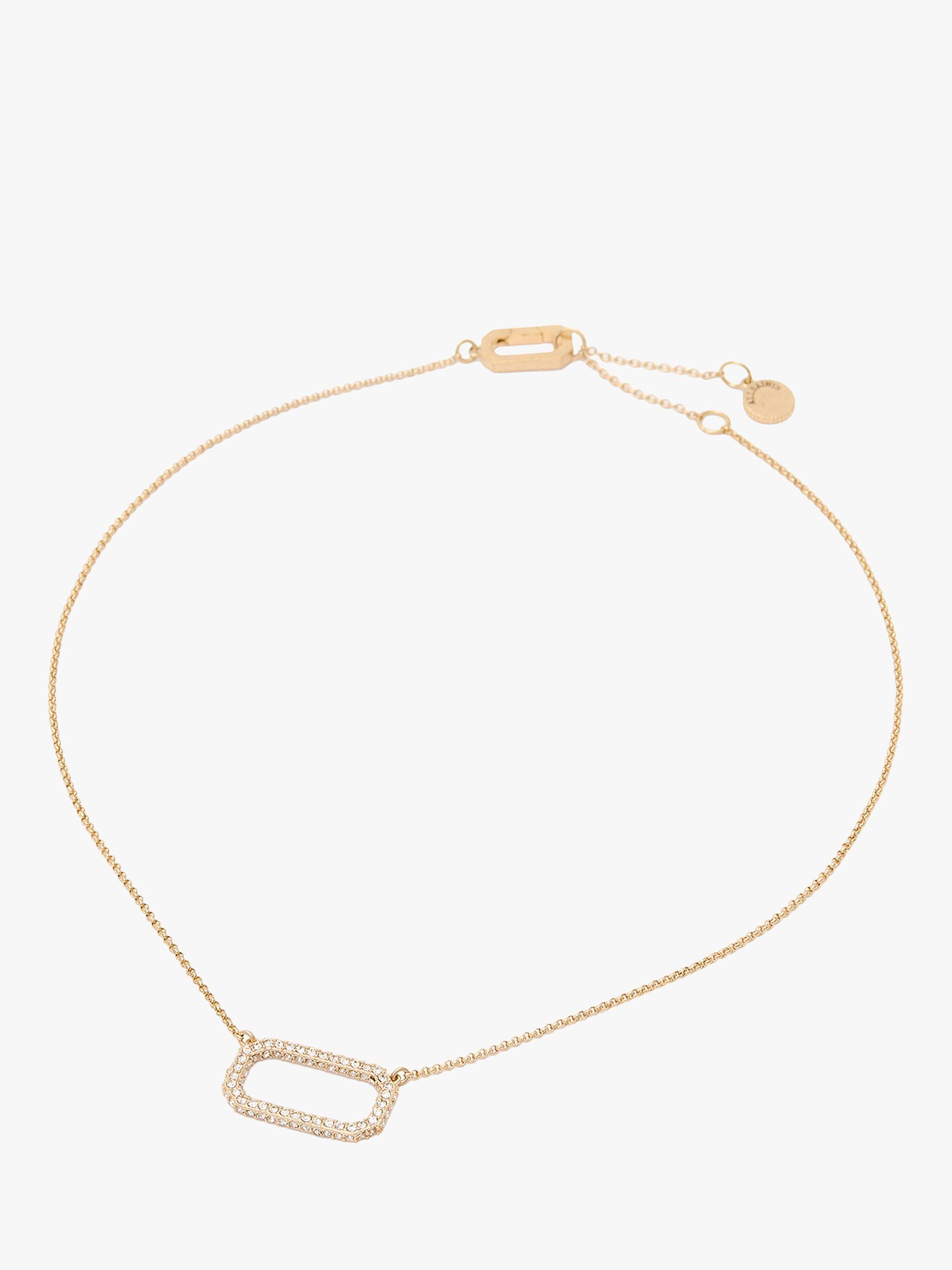 Product image 3 of 5, which shows AllSaints Hexagon Link Necklace, Gold