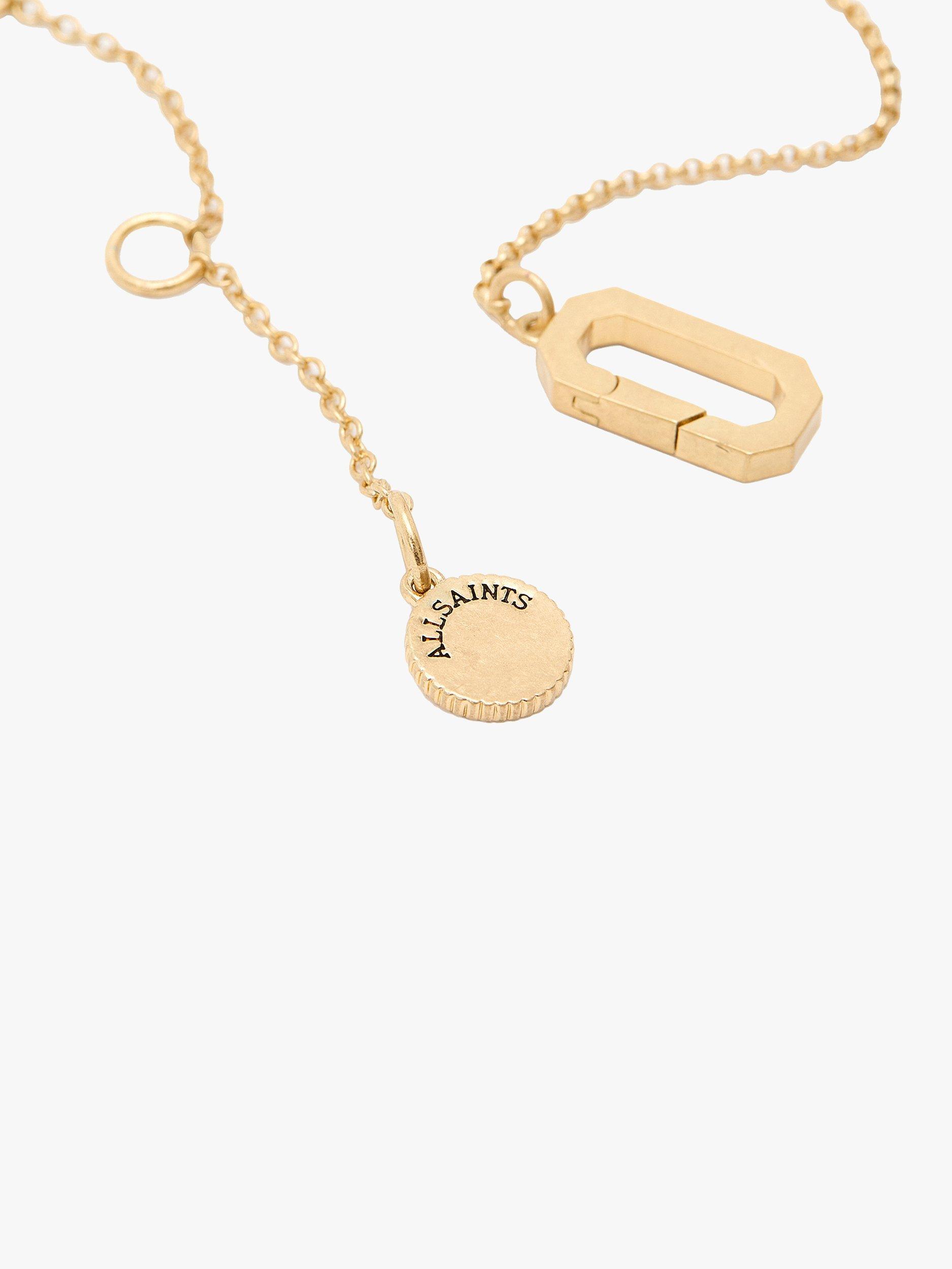 Product image 5 of 5, which shows AllSaints Hexagon Link Necklace, Gold