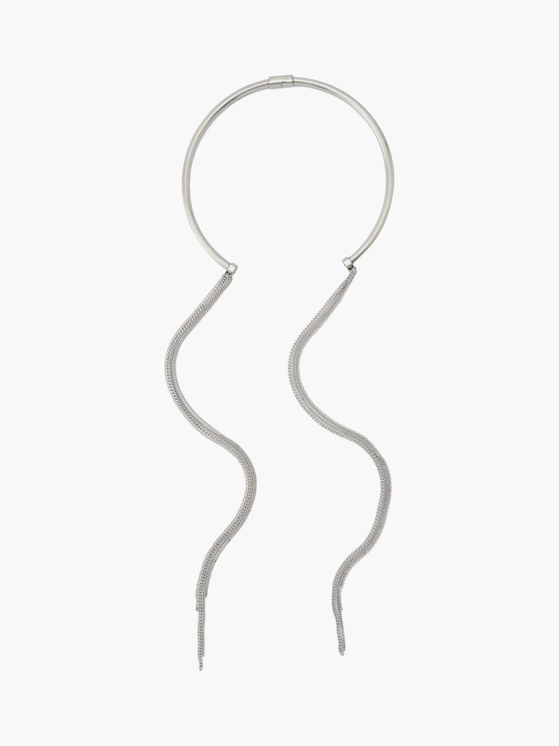 Product image 1 of 4, which shows AllSaints Hinged Collar Necklace, Silver