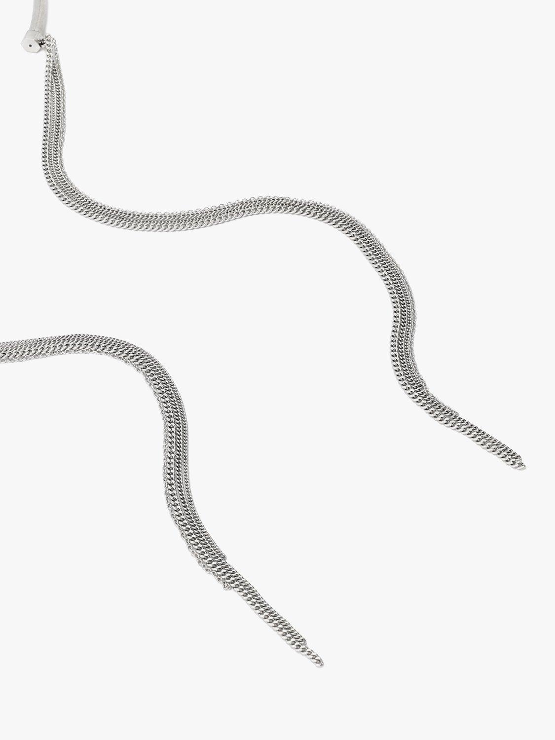 Product image 4 of 4, which shows AllSaints Hinged Collar Necklace, Silver