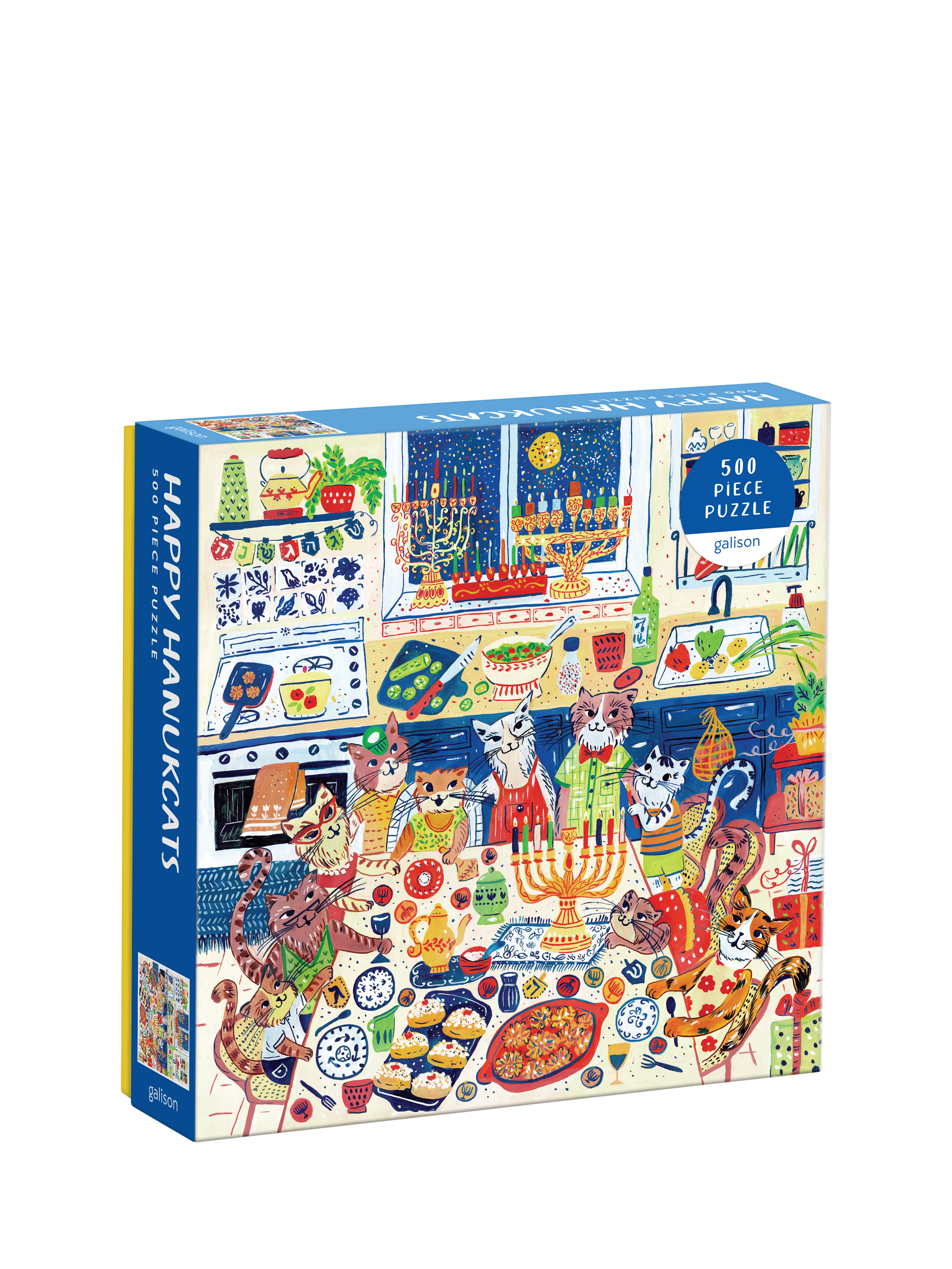 Galison Happy Hanukcats Jigsaw Puzzle, 500 Pieces
