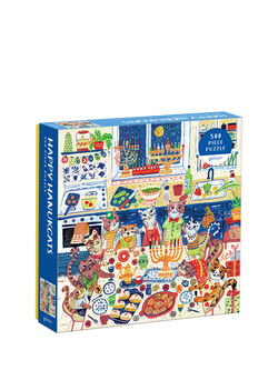 Galison Happy Hanukcats Jigsaw Puzzle, 500 Pieces, Multi
