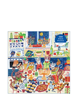 Galison Happy Hanukcats Jigsaw Puzzle, 500 Pieces - view 2, Multi