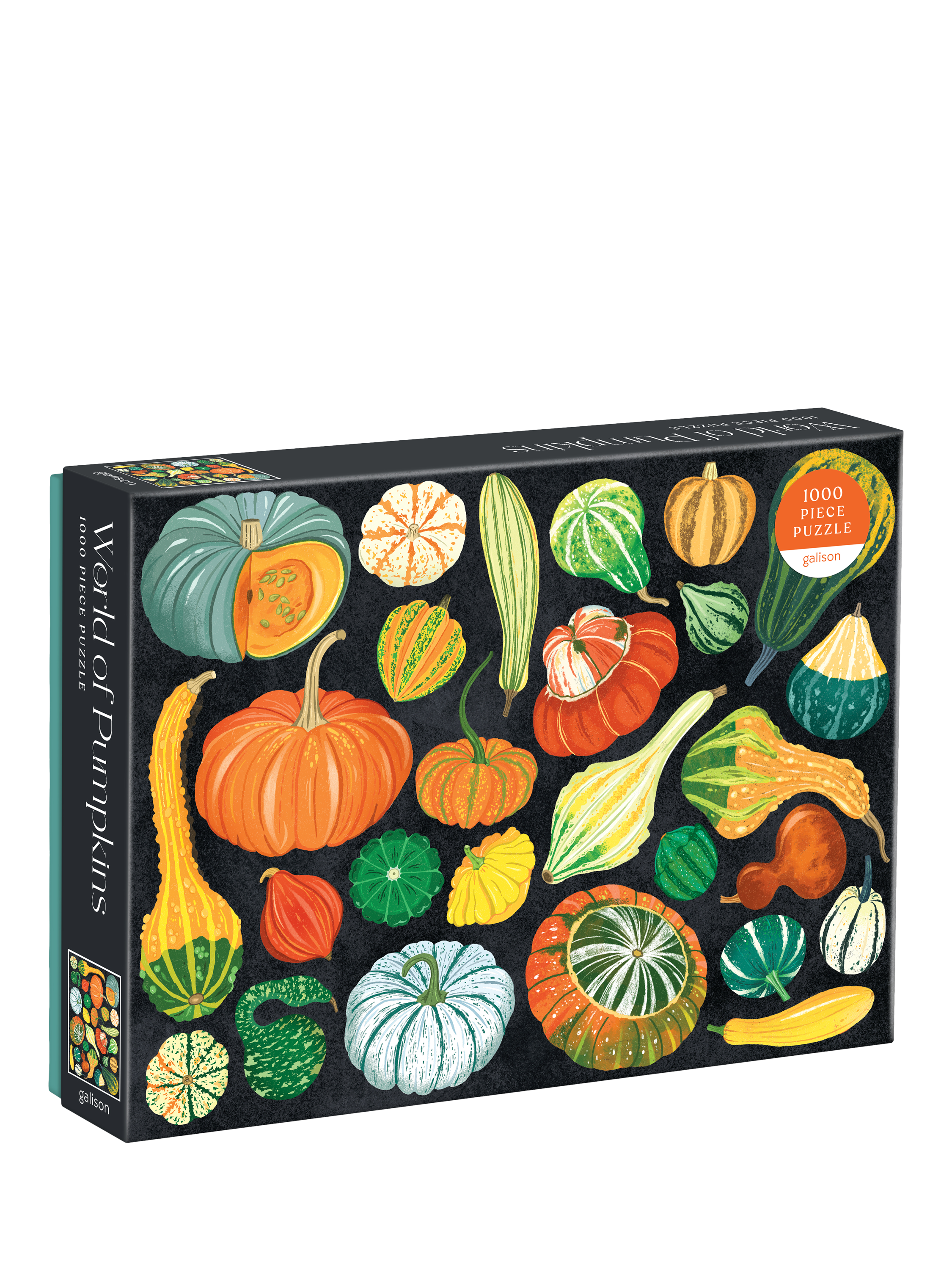 Galison World Of Pumpkins – Puzzle 1000 Pezzi – Zucche E Ortaggi, 68x50 Cm, Fatto Con Materiali Riciclati