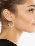 AllSaints Large Box Chain Hoop Earrings, Twotone