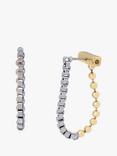 AllSaints Two Tone Chain Hoop Earrings, Gold/Silver
