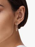 AllSaints Two Tone Chain Hoop Earrings, Gold/Silver