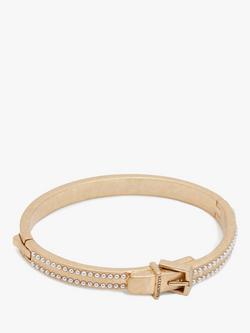 AllSaints Hinged Mini Pearls Bangle, Gold, Pearl/Warm Brass