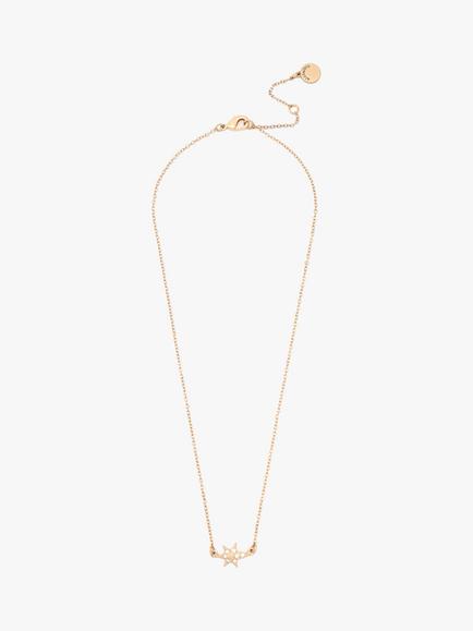 AllSaints Celestial Star Pave Necklace and Stud Earrings Set, Gold, Gold