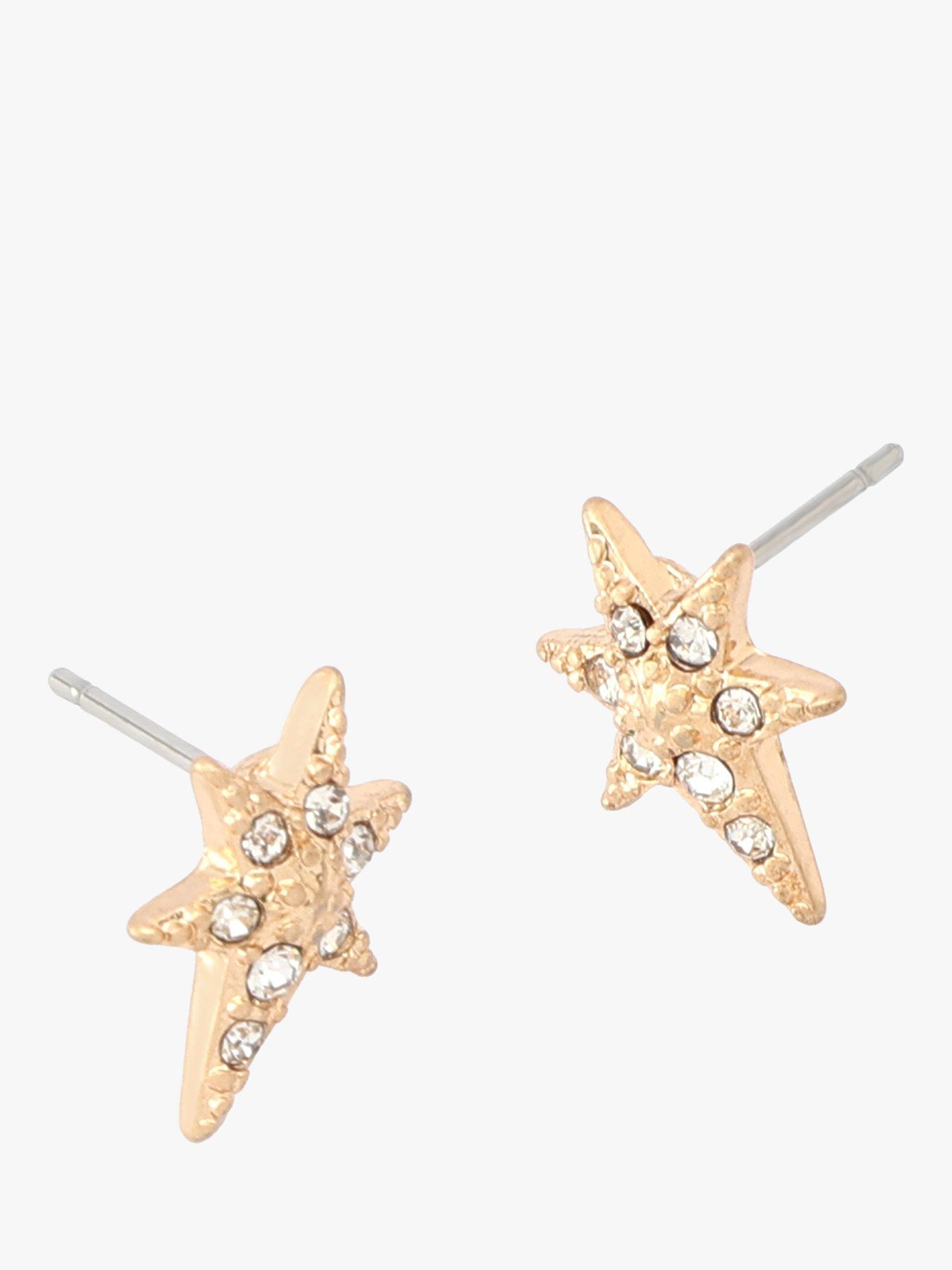 Product image 7 of 7, which shows AllSaints Celestial Star Pave Necklace and Stud Earrings Set, Gold