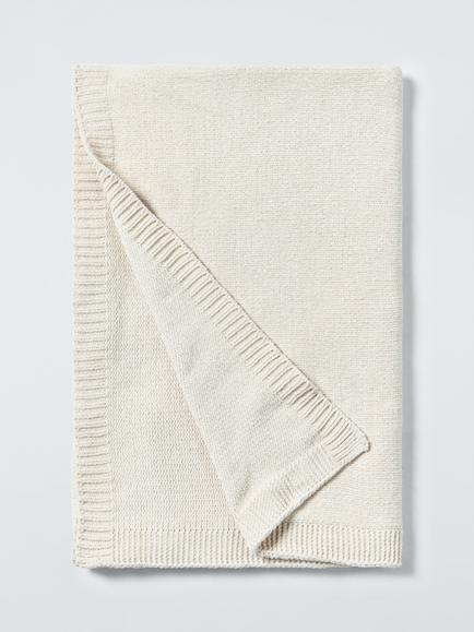 John Lewis Chunky Chenille Throw, Natural Cream