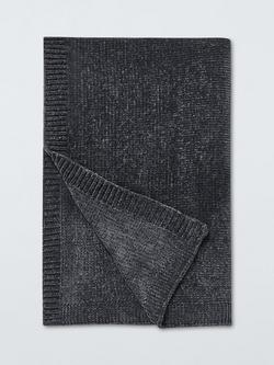 John Lewis Chunky Chenille Throw, Grey Graphite