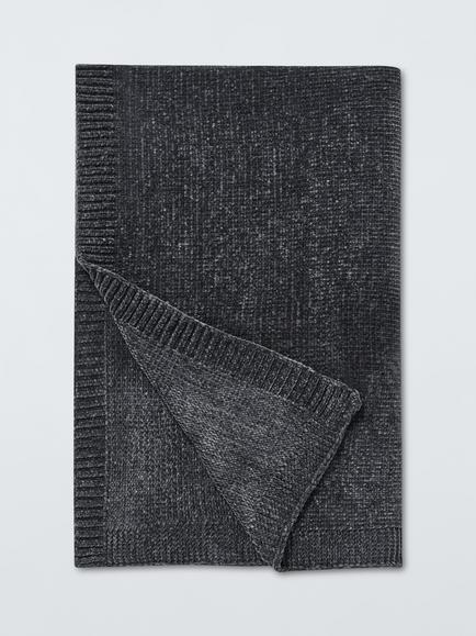 John Lewis Chunky Chenille Throw, Grey Graphite