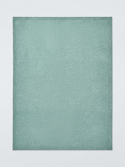 John Lewis Chunky Chenille Throw - view 2, Green Light