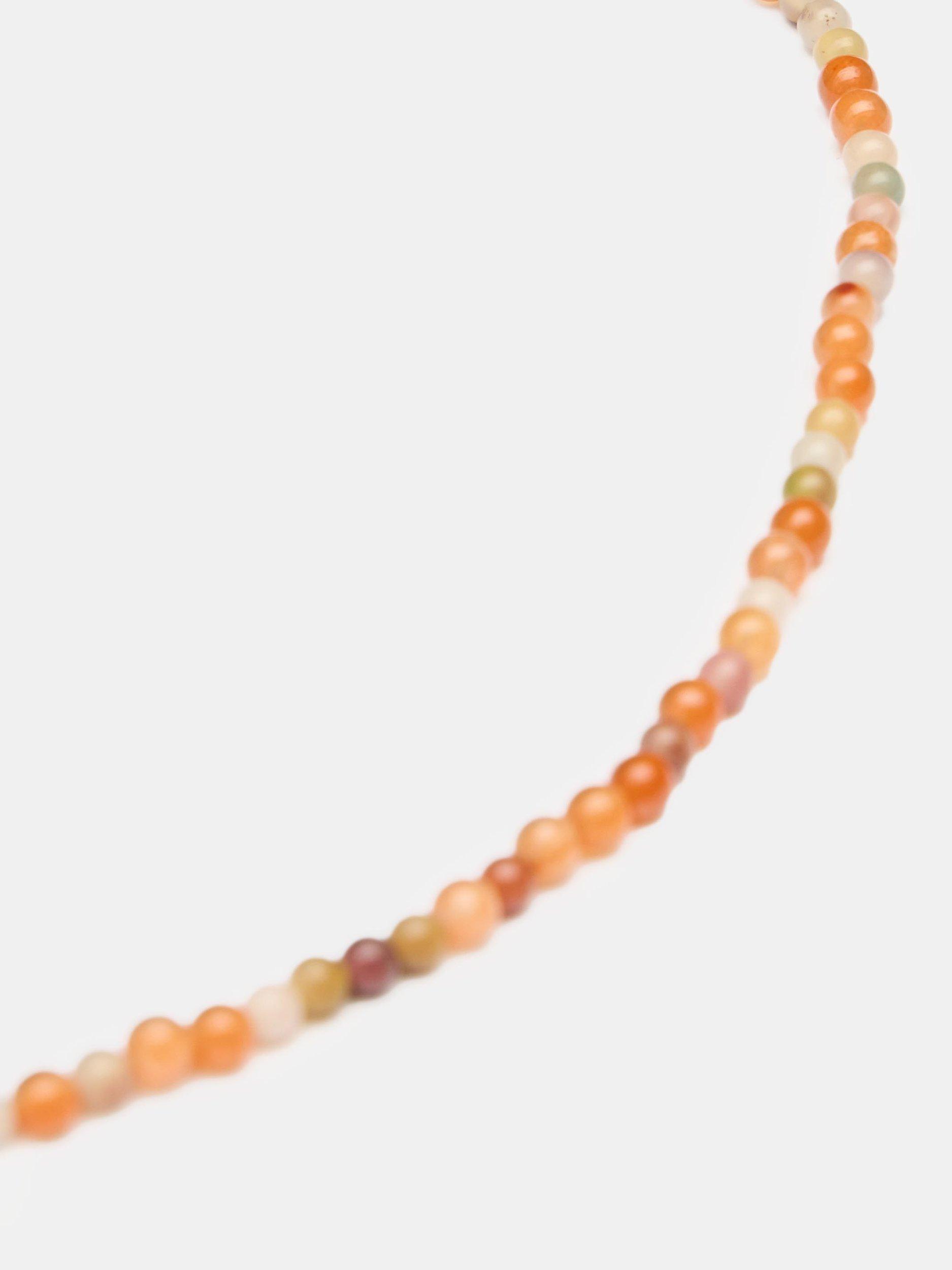 Product image 3 of 4, which shows HUSH Mini Beaded Necklace, Orange/Gold