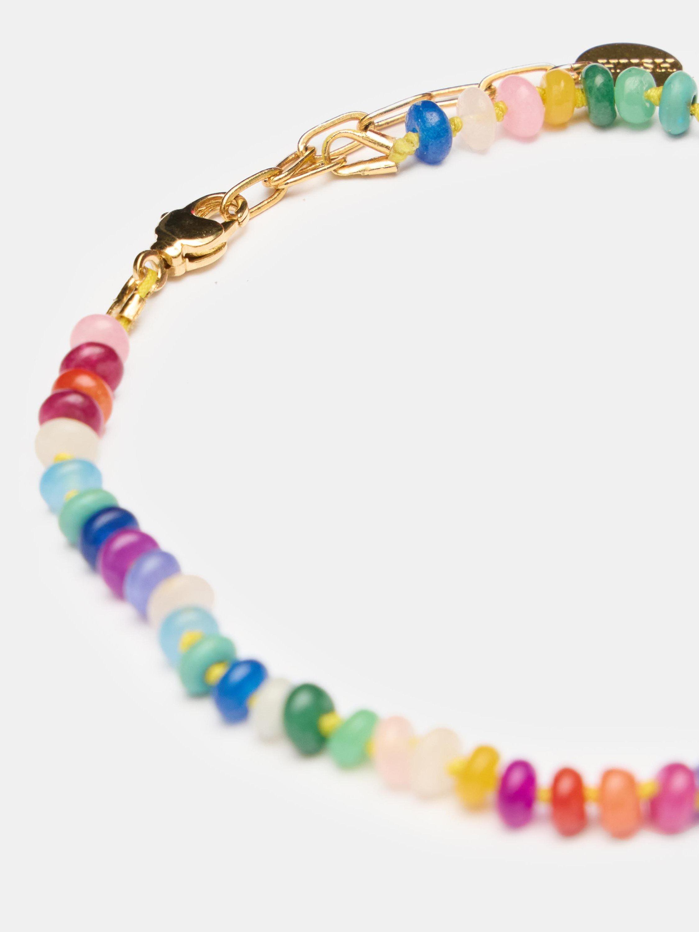 Product image 3 of 3, which shows HUSH Semi Precious Beaded Anklet, Multi