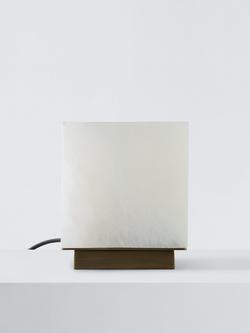 John Lewis Stonemen Cube Table Lamp, White - view 2, White