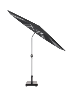 Pacific Glow Defender Centre Pole LED Light Round Parasol and Base with Cover, 3m, Anthracite Grey