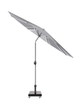 Pacific Glow Defender Centre Pole LED Light Round Parasol and Base with Cover, 3m, Luna Grey