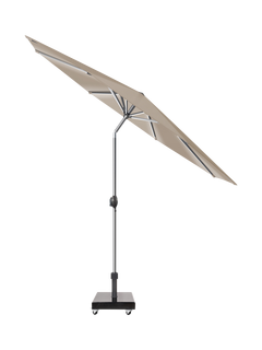 Pacific Glow Defender Centre Pole LED Light Round Parasol and Base with Cover, 3m, Taupe
