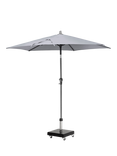 Pacific Riva Centre Pole Parasol & Base with Cover, 2.5m, Luna Grey