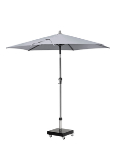 Pacific Riva Centre Pole Parasol & Base with Cover, 2.5m, Luna Grey