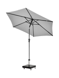 Pacific Riva Centre Pole Parasol & Base with Cover, 2.5m, Luna Grey