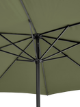 Pacific Riva Centre Pole Parasol & Base with Cover, 3.5m, Olive Green