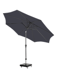 Pacific Riva Centre Pole Parasol & Base with Cover, 3m, Anthracite Grey