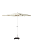 Pacific Riva Teak Centre Pole Round Parasol & Base with Cover, 3m, Champagne