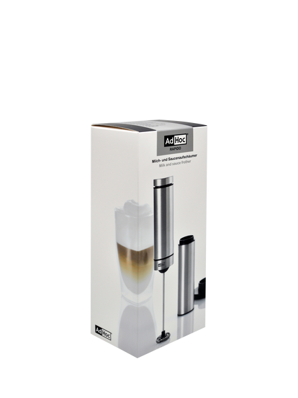 AdHoc Rapid Stainless Steel Coffee Milk Frother - view 2, Light Grey