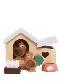 Le Toy Van Wooden Chicken Coop Playset, Multi Multi