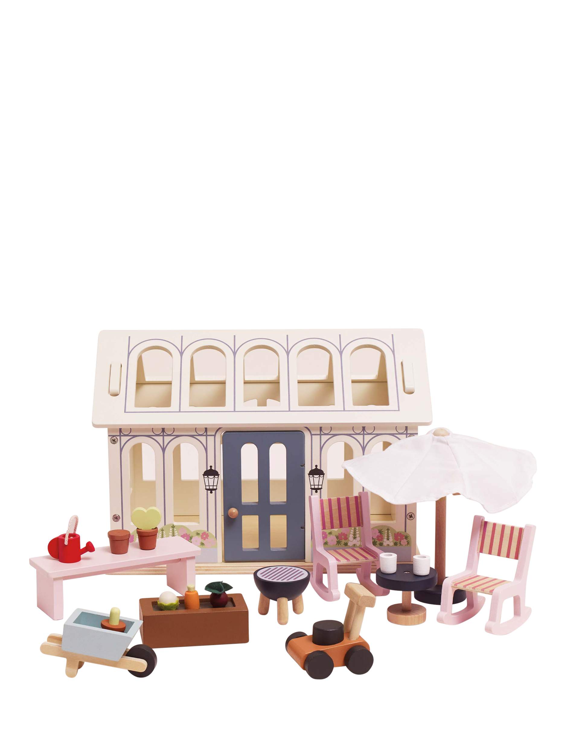 Le Toy Van Wooden Doll's House Conservatory Extension Play Set