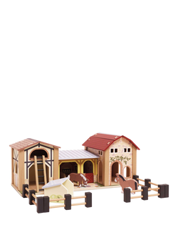 Le Toy Van Wooden Farmyard Stable, Multi Multi