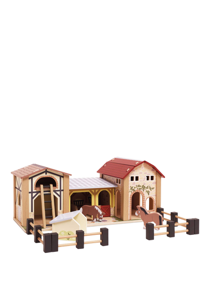 Le Toy Van Wooden Farmyard Stable, Multi Multi