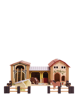 Le Toy Van Wooden Farmyard Stable - view 2, Multi Multi