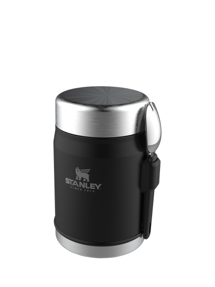 Stanley Vacuum Insulated Stainless Steel Flask & Spork, 400ml, Black