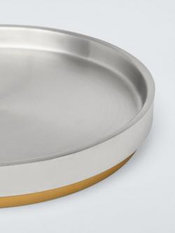 John Lewis Vintage Round Stainless Steel Cocktail Drinks Tray, Gold - view 2, Gold