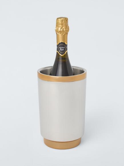 John Lewis Vintage Stainless Steel Wine Cooler, Gold - view 2, Gold